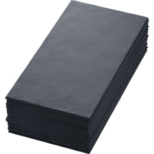 NAPKINS DL 1/8 48X48CM BLACK 36x6/krt